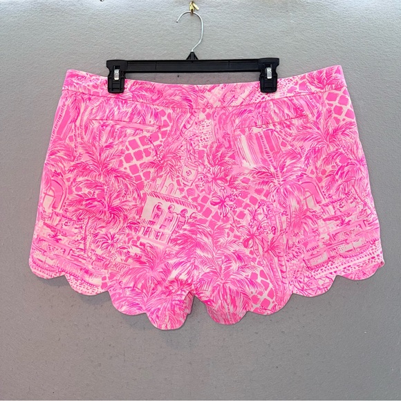 Lilly Pulitzer - NWOT women’s Palm beach Paradise hot pink white short pants 16 - Picture 4 of 7
